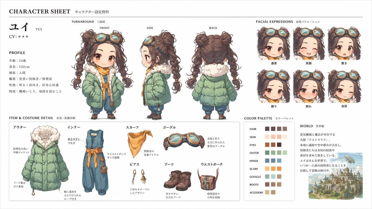 Anime character setting: GPT Image 2 prompt