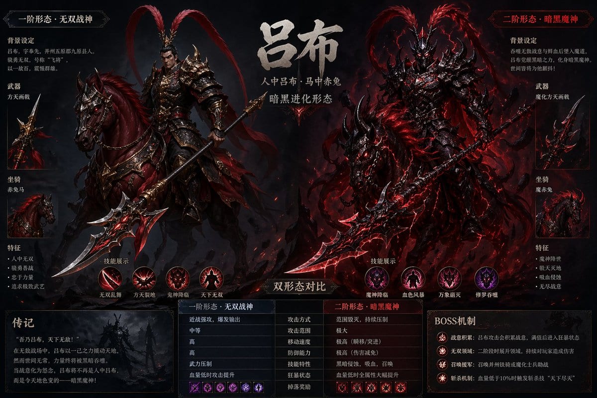 Lü Bu game boss two-form: GPT Image 2 prompt