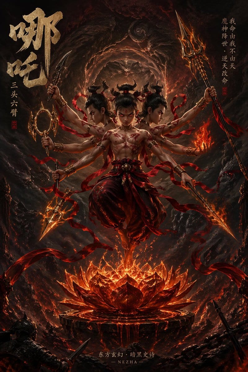 Nezha epic fantasy novel: GPT Image 2 prompt