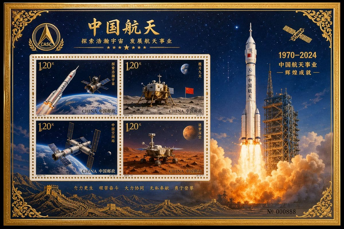 China Aerospace stamp: GPT Image 2 prompt