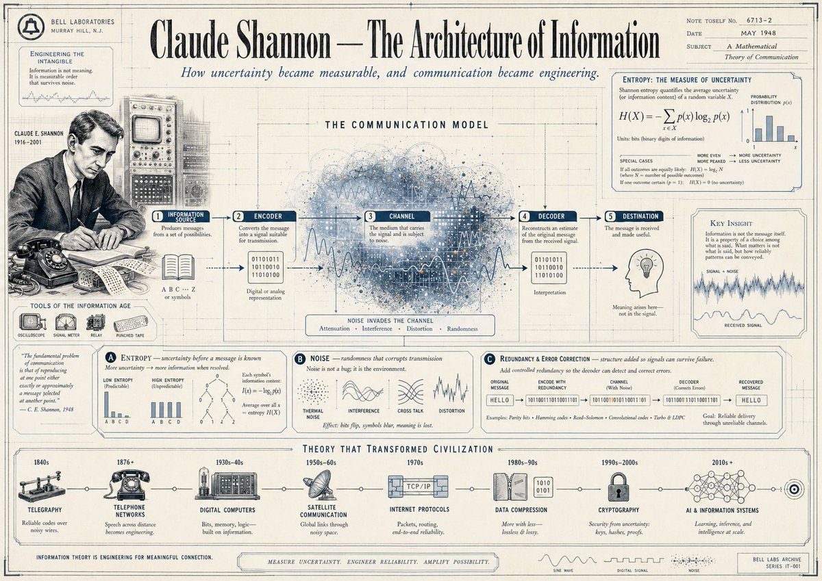 Claude Shannon information theory: GPT Image 2 prompt