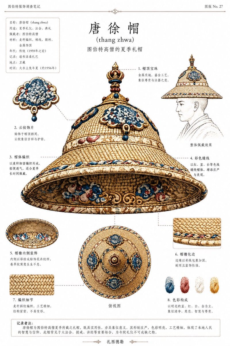 Ethnographic Tibetan hat plate: GPT Image 2 prompt