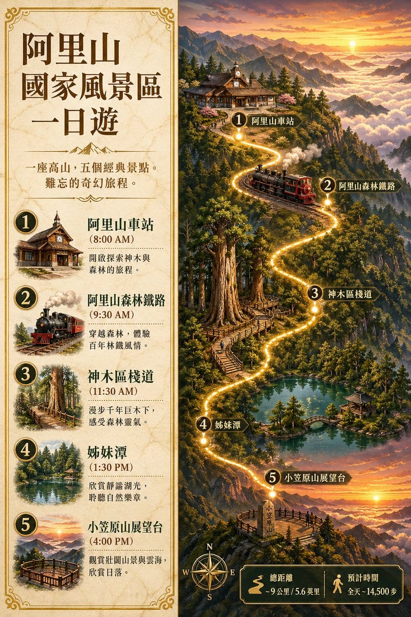 Alishan vintage travel poster: GPT Image 2 prompt