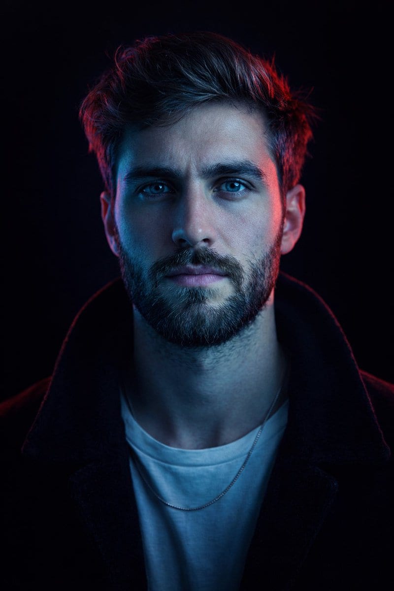 Symmetrical studio male portrait: GPT Image 2 prompt