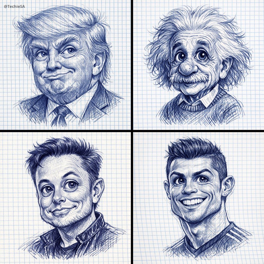 Ballpoint pen caricature: GPT Image 2 prompt