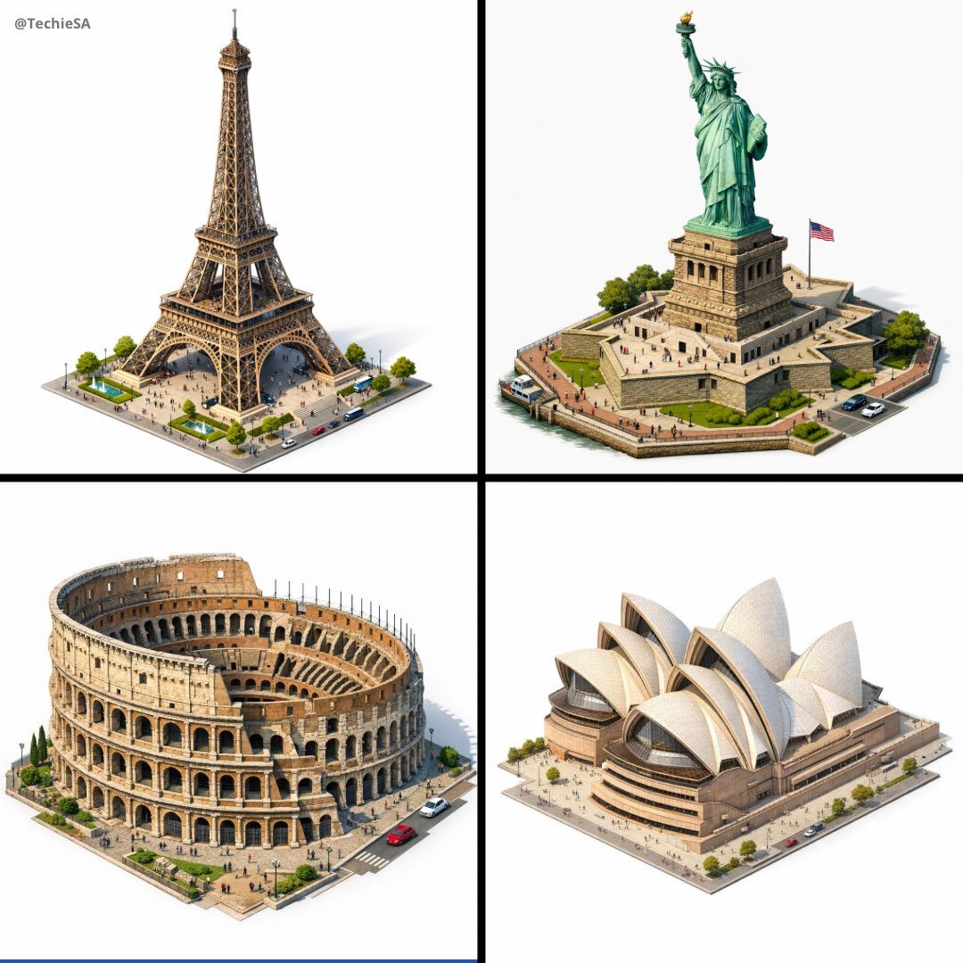 Isometric 3D landmark render: GPT Image 2 prompt