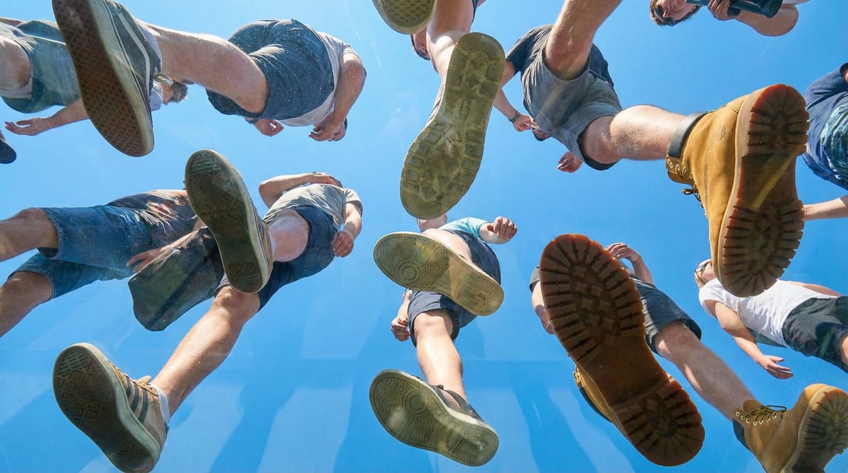Plexiglass under-foot sky shot: GPT Image 2 prompt