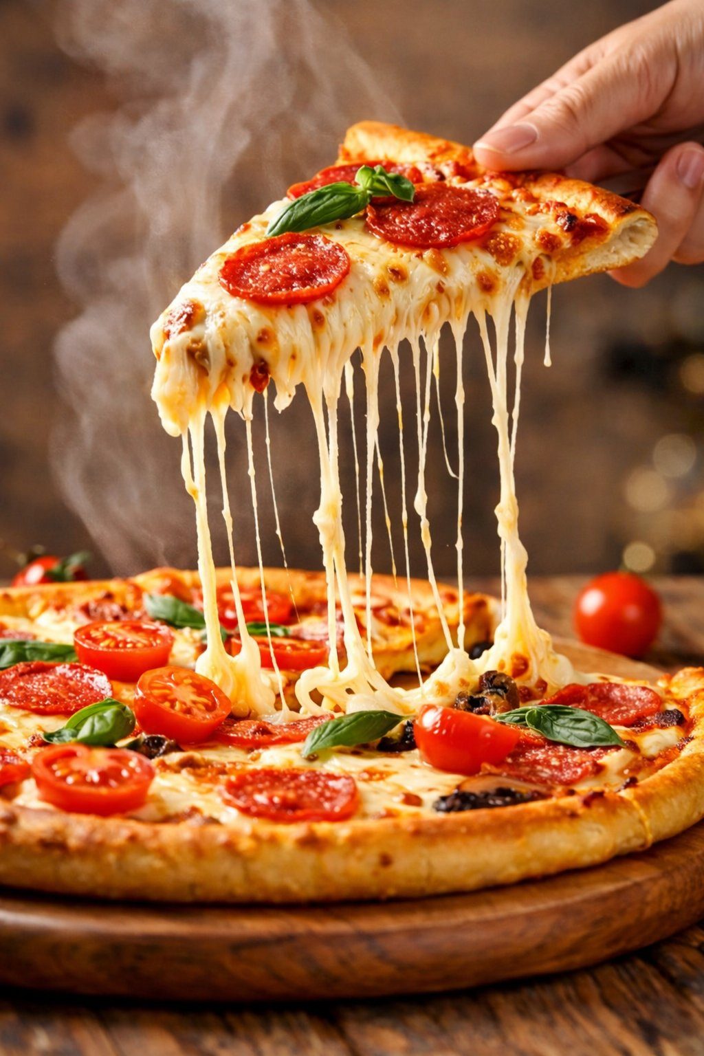 Pizza cheese pull macro shot: GPT Image 2 prompt