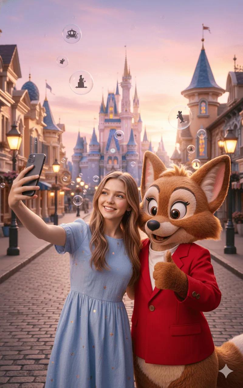 Fairytale park selfie scene: GPT Image 2 prompt