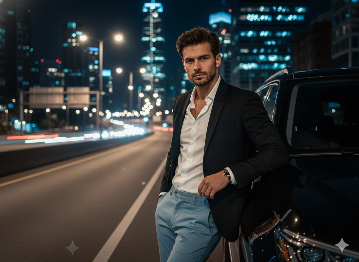 Night SUV city lights portrait: GPT Image 2 prompt