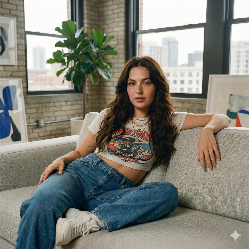 Loft sofa reclining portrait: GPT Image 2 prompt