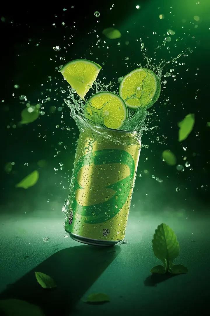 Lime soda can explosion shot: GPT Image 2 prompt