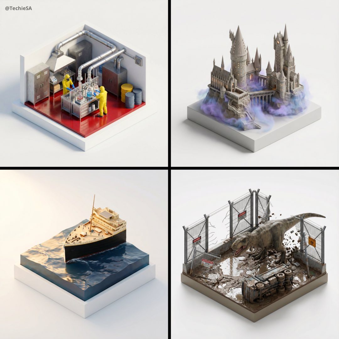 Movie scene isometric collectible diorama: GPT Image 2 prompt