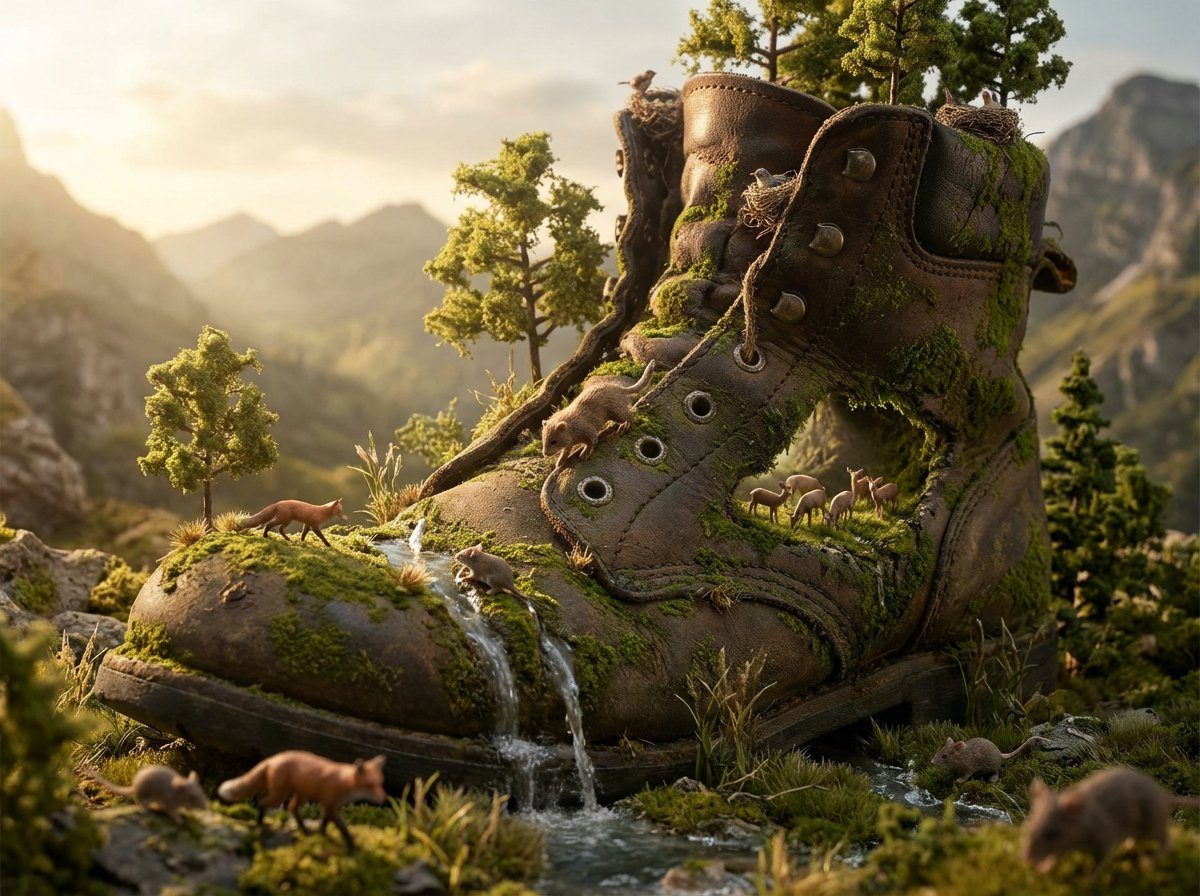 Colossal object as living biome: GPT Image 2 prompt