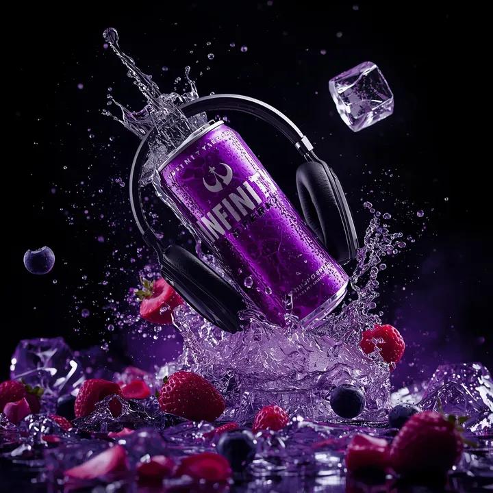 Infinity Energy Drink headphones ad: GPT Image 2 prompt