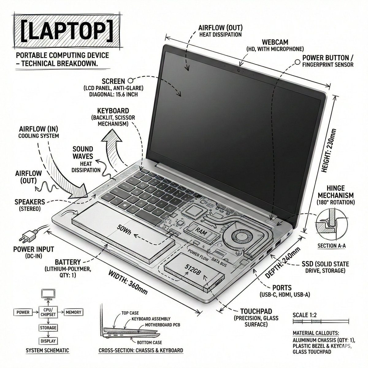 Laptop annotation infographic: GPT Image 2 prompt