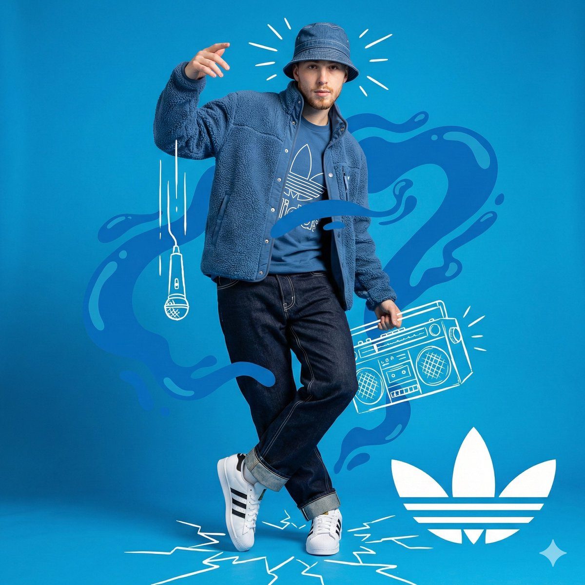 Adidas streetwear collage: GPT Image 2 prompt