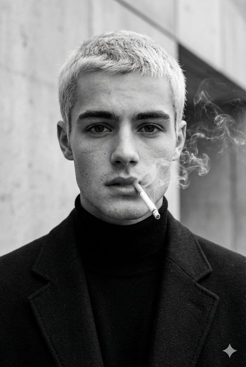 B&W smoking coat portrait: GPT Image 2 prompt