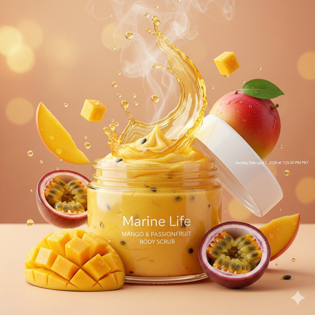 Mango passionfruit scrub: GPT Image 2 prompt