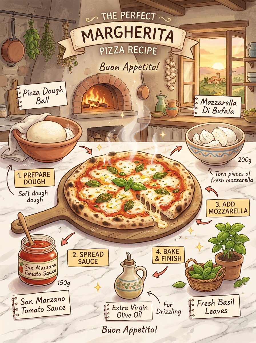 Ghibli pizza recipe infographic: GPT Image 2 prompt