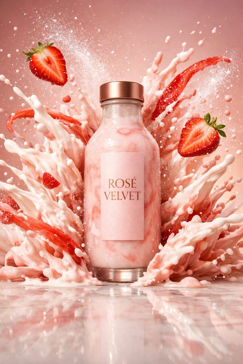Rose Velvet shake splash: GPT Image 2 prompt