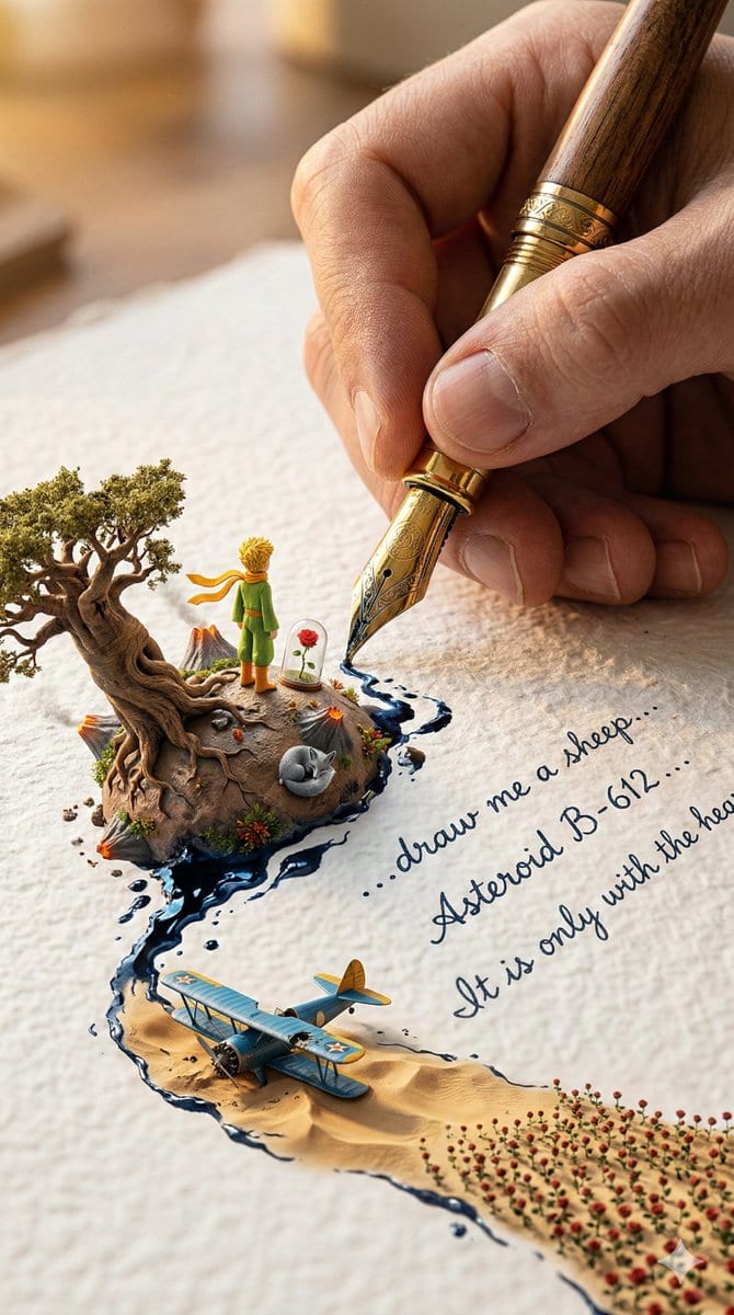 Fountain pen book story: GPT Image 2 prompt