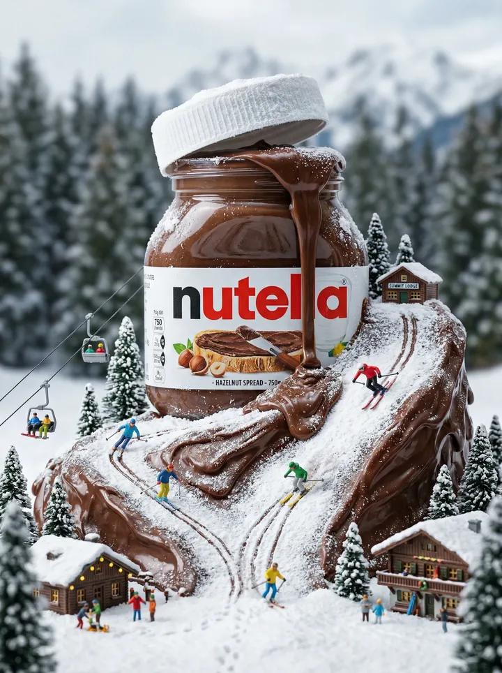 Nutella ski diorama: GPT Image 2 prompt