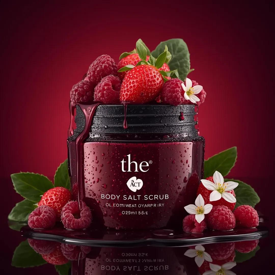 Berry red scrub jar shot: GPT Image 2 prompt