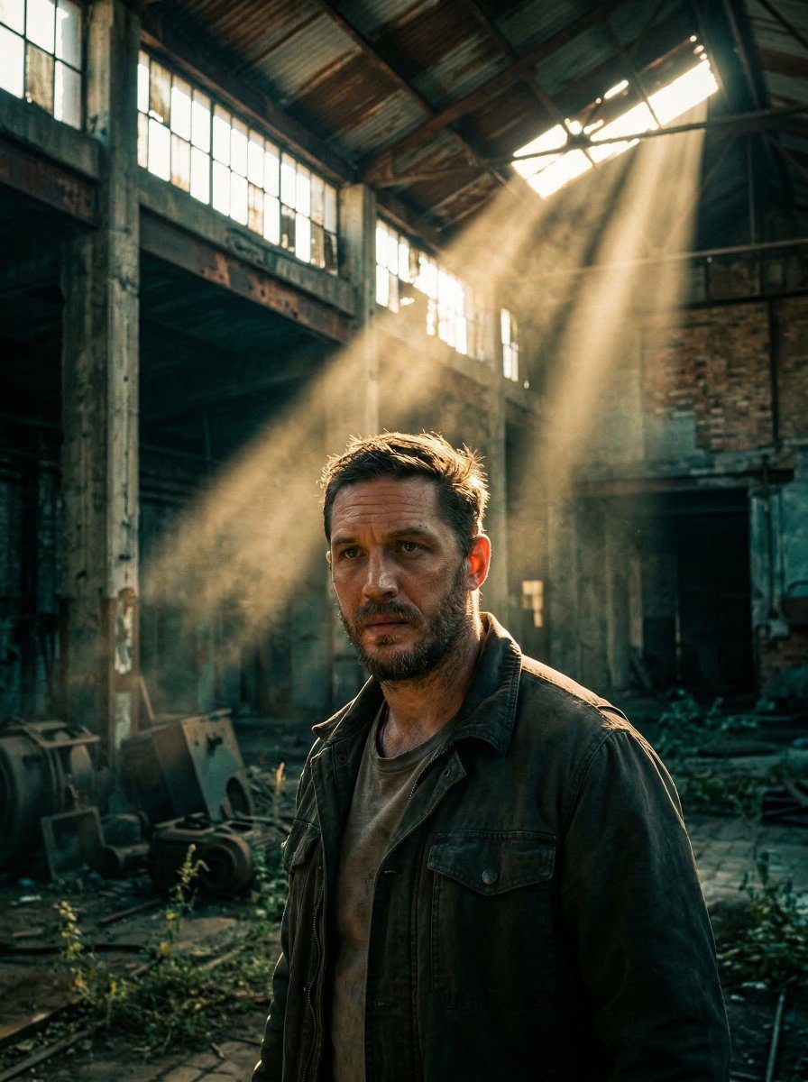 God rays warehouse portrait: GPT Image 2 prompt