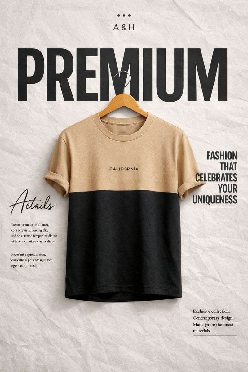 A&H two-tone tee poster: GPT Image 2 prompt