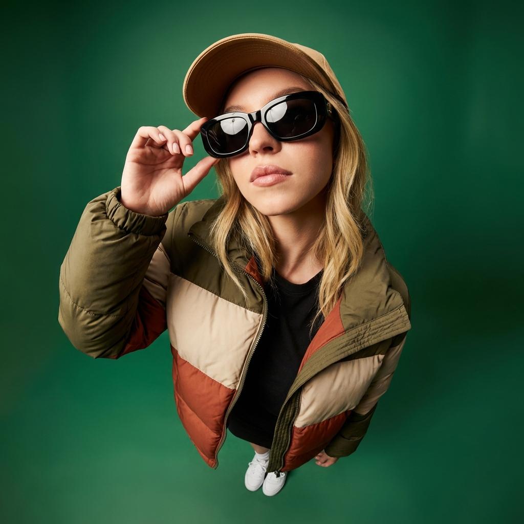 10mm fisheye puffer portrait: GPT Image 2 prompt