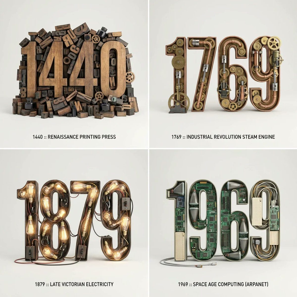 2x2 era typography grid: GPT Image 2 prompt