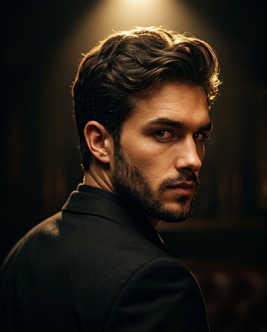 Suit over-shoulder spotlight: GPT Image 2 prompt