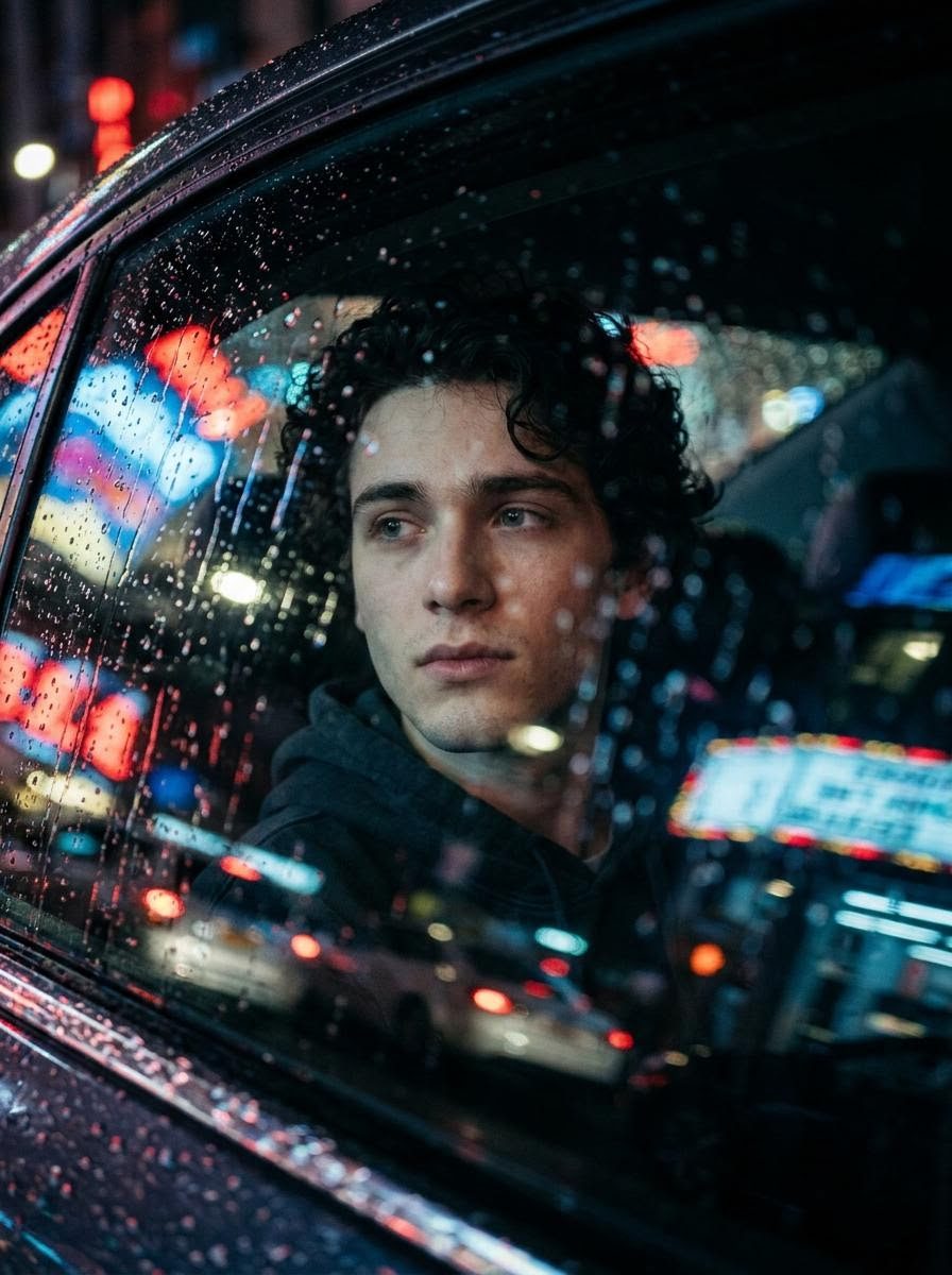 Rainy car window portrait: GPT Image 2 prompt
