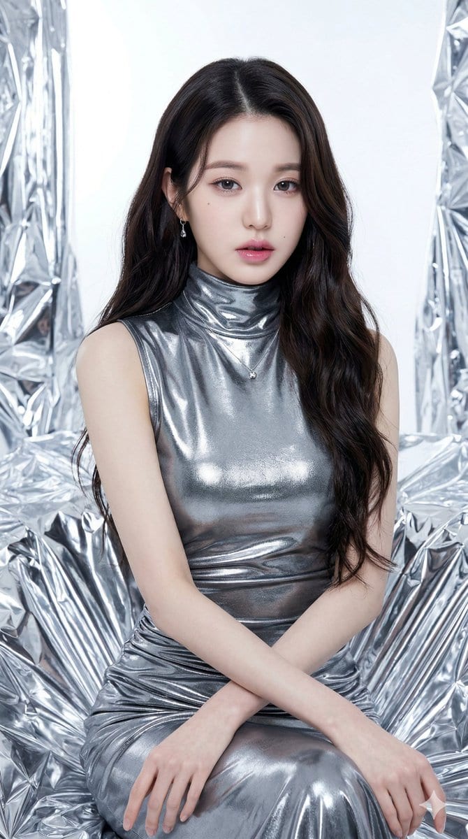 Jang Wonyoung silver foil: GPT Image 2 prompt
