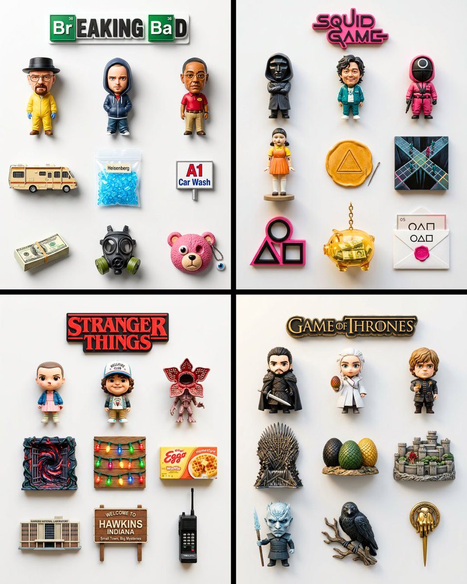 Country magnet 9-piece flatlay: GPT Image 2 prompt