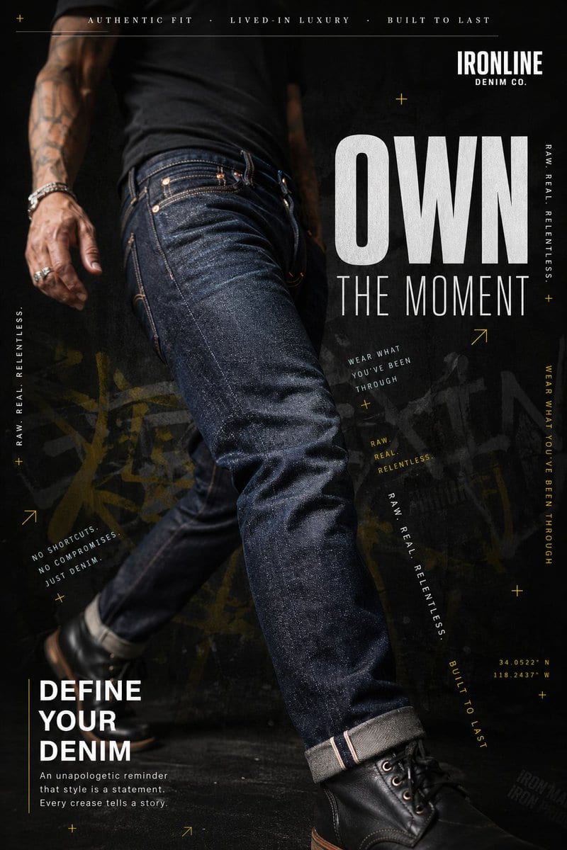Selvedge denim editorial ad: GPT Image 2 prompt