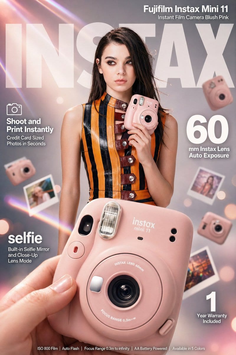 Instax Mini 11 ecommerce ad: GPT Image 2 prompt