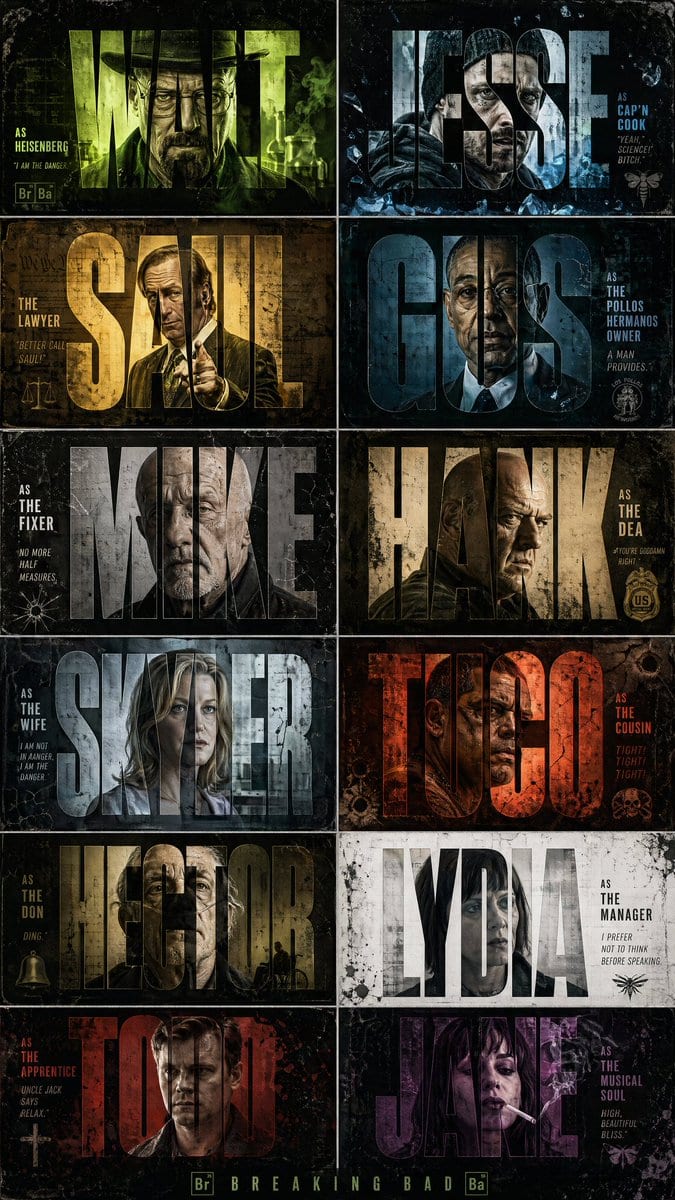 Breaking Bad 12-character poster: GPT Image 2 prompt
