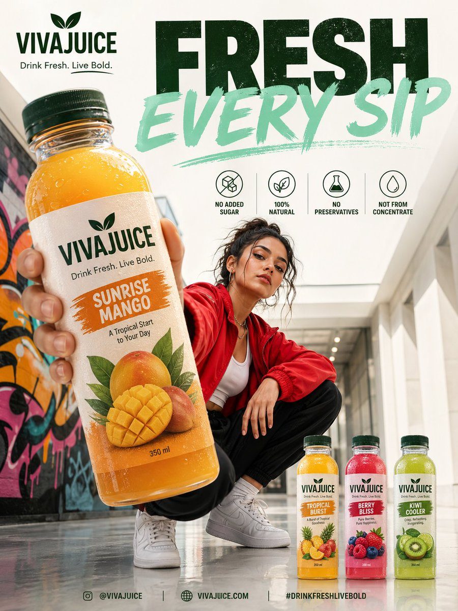 Graffiti hallway juice bottle ad: GPT Image 2 prompt