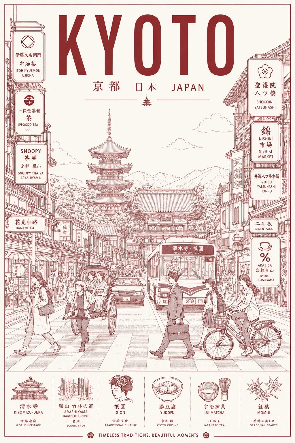 Beams-inspired Japanese line-art city poster: GPT Image 2 prompt