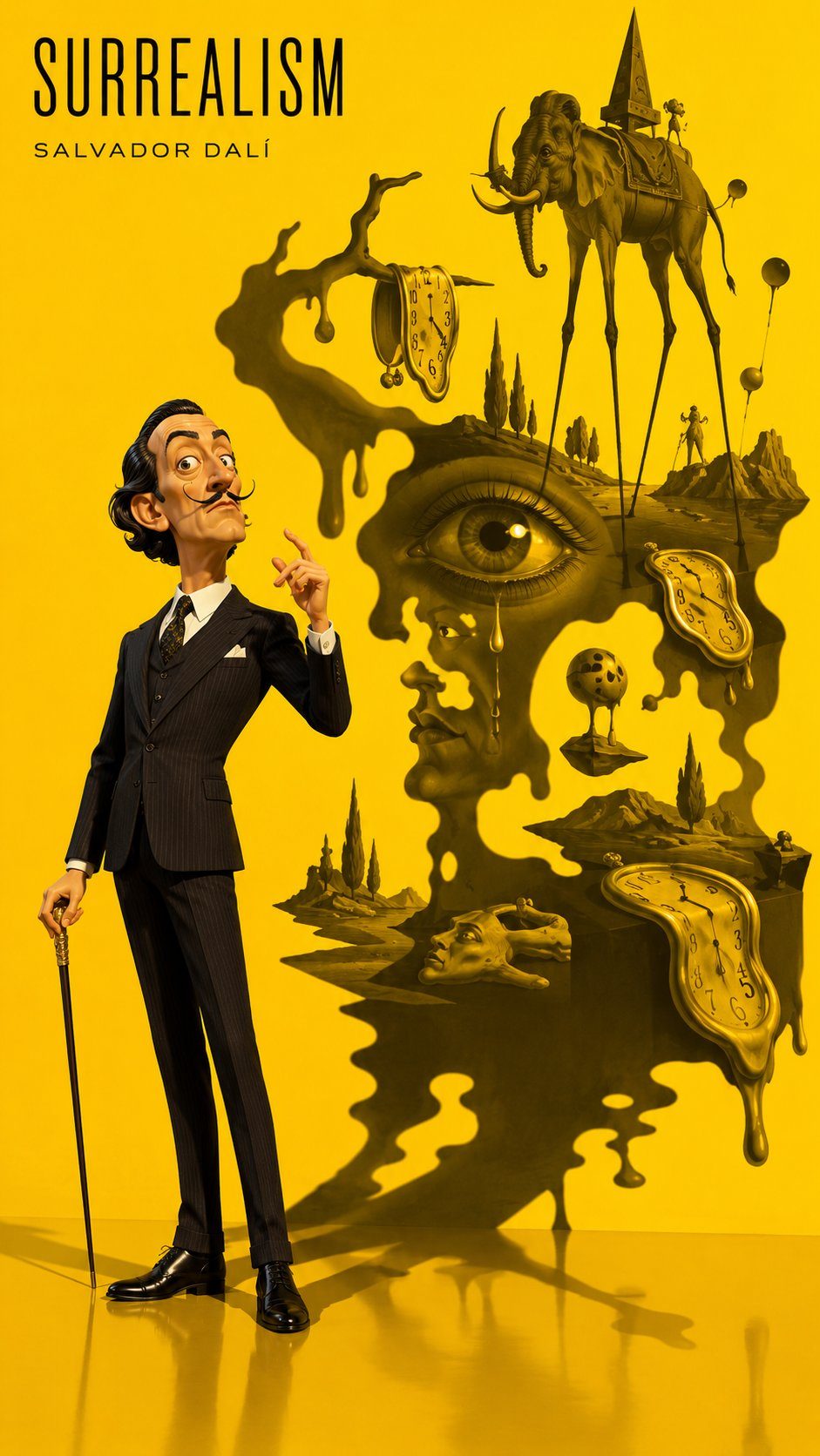 Pixar designer-toy celebrity spirit-shadow poster: GPT Image 2 prompt
