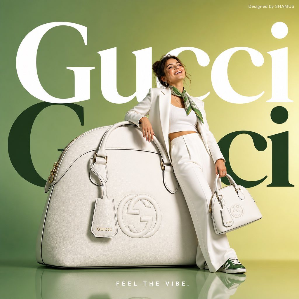 Gucci oversized handbag minimalist ad: GPT Image 2 prompt