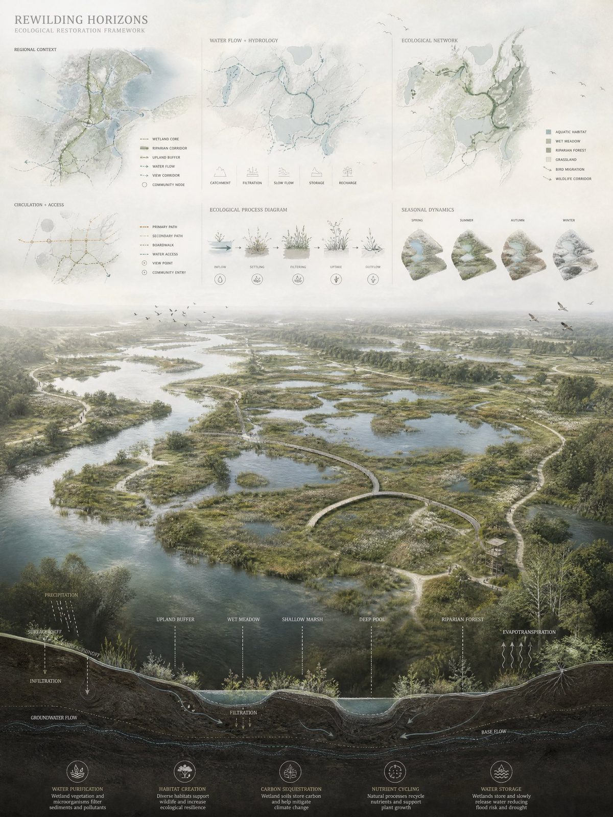 Landscape architecture competition board, ecological systems: GPT Image 2 prompt