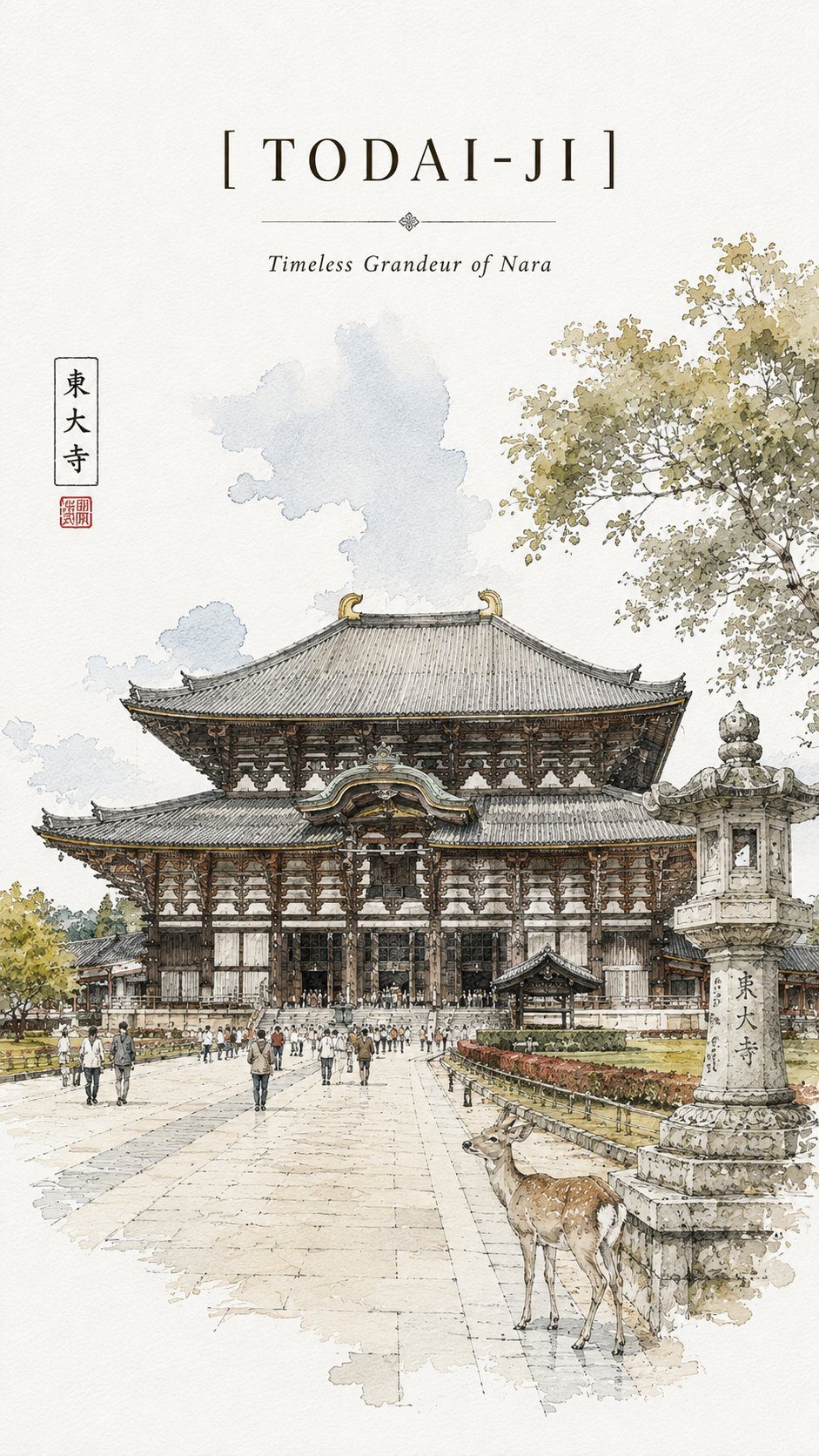 Kinkaku-ji watercolor travel sketch poster: GPT Image 2 prompt