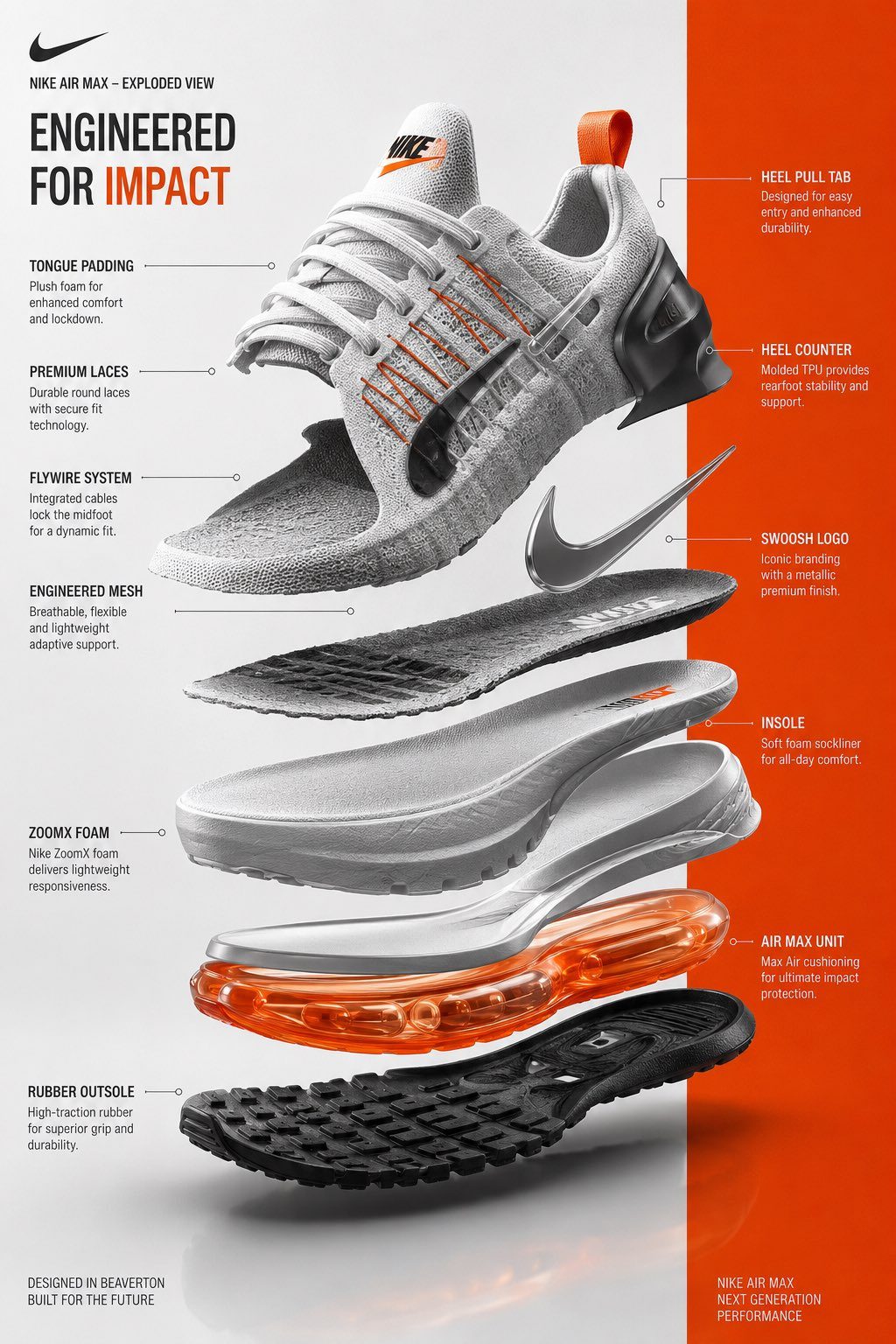 Nike sneaker exploded-view infographic: GPT Image 2 prompt