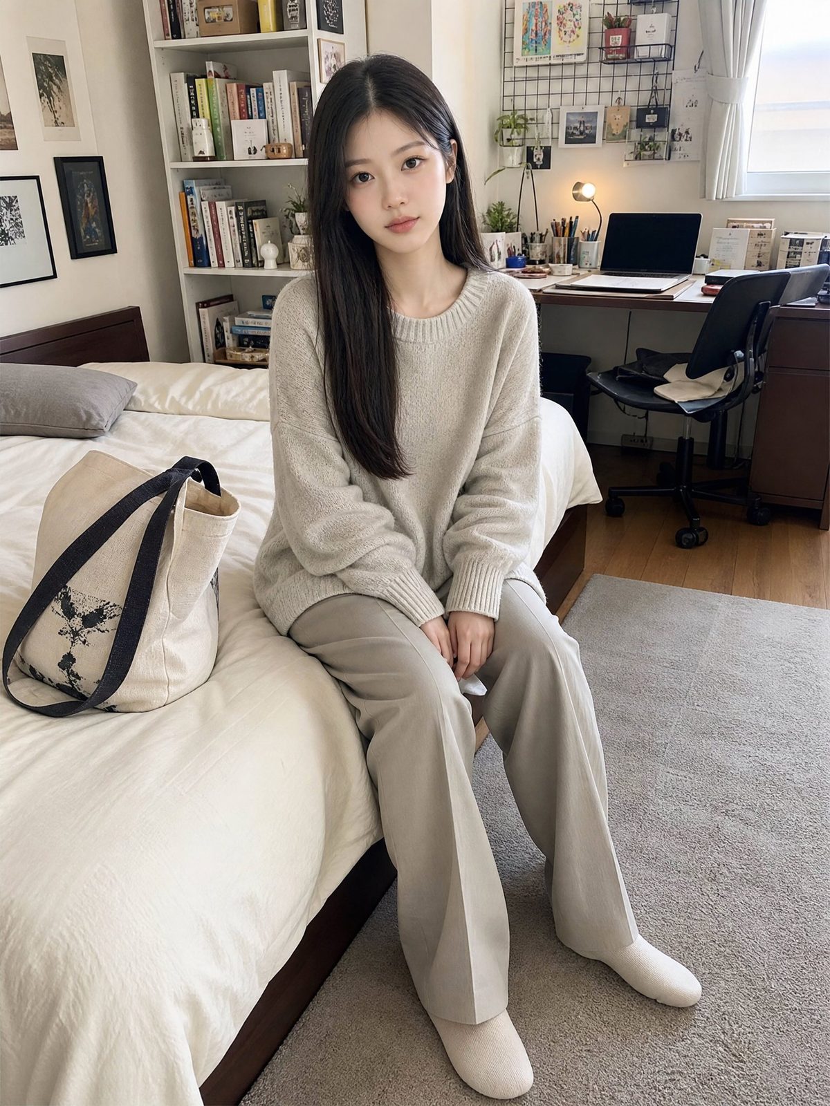 Cozy bedroom iPhone snapshot of japanese woman: GPT Image 2 prompt