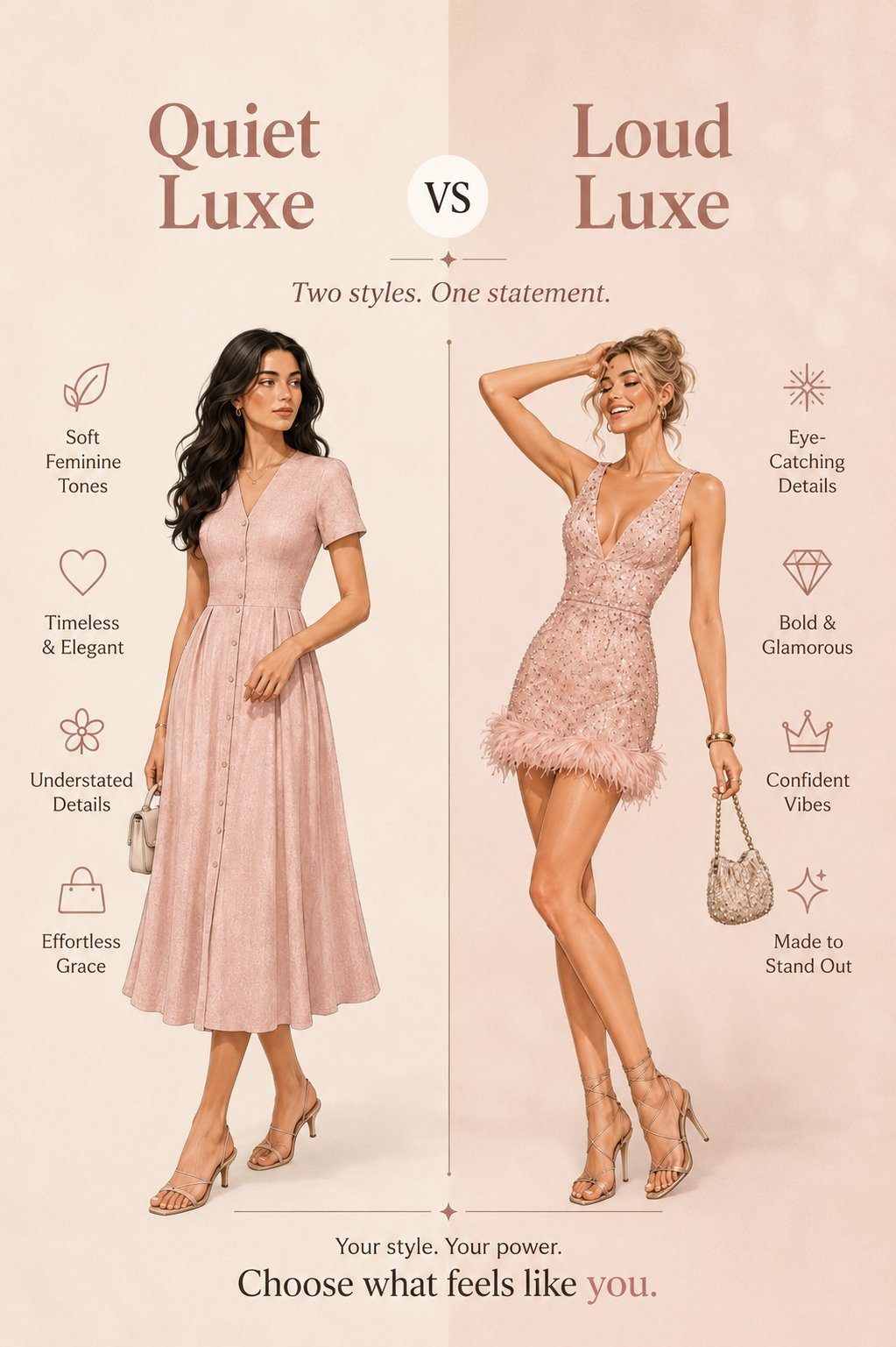 Quiet Luxe vs Loud Luxe poster: GPT Image 2 prompt
