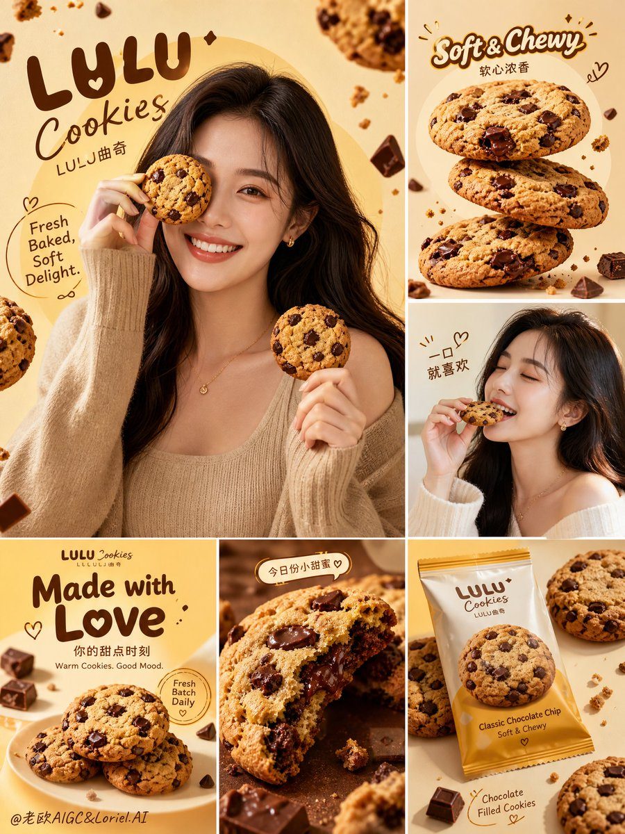LULU Cookies brand collage: GPT Image 2 prompt