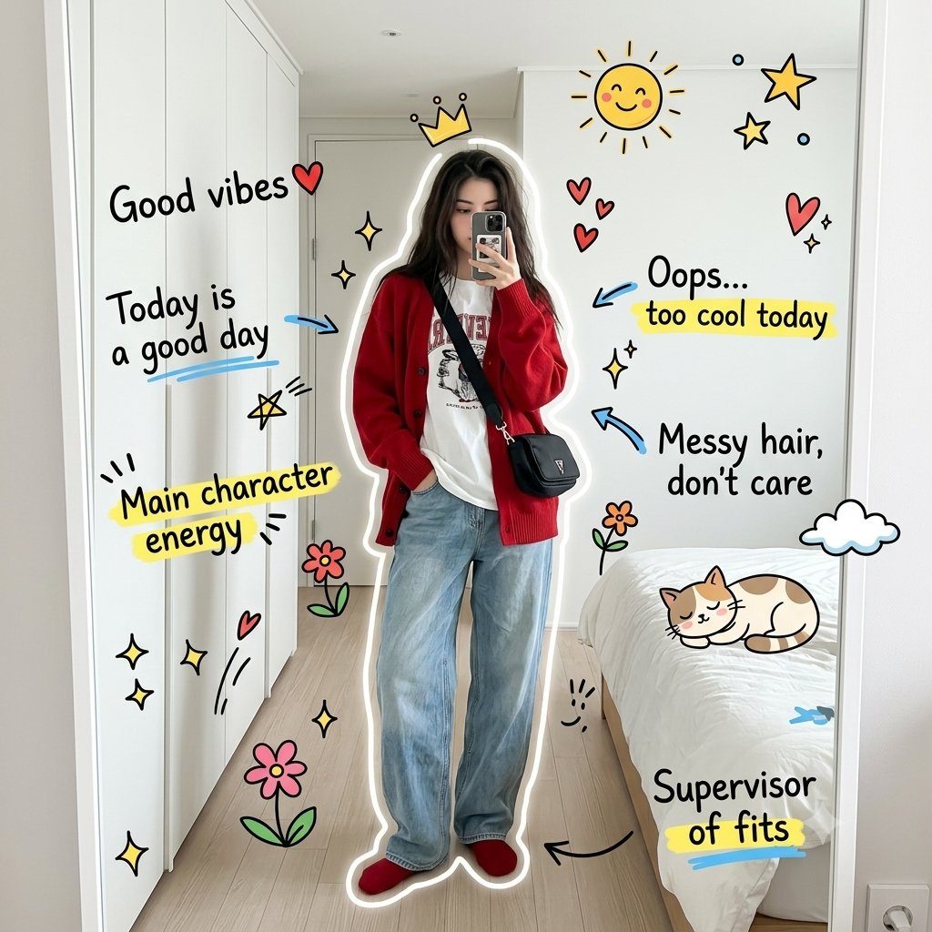 Gen Z mirror selfie doodle: GPT Image 2 prompt